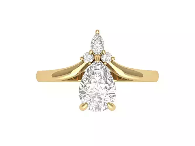 Pear Solitaire Ring