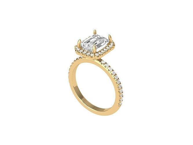 Emerald Radiant Ring 3D print model