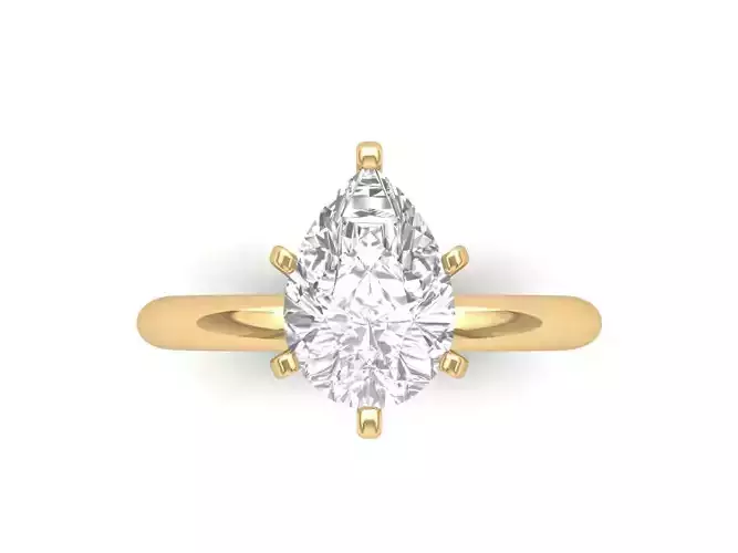 Pear Solitaire Ring