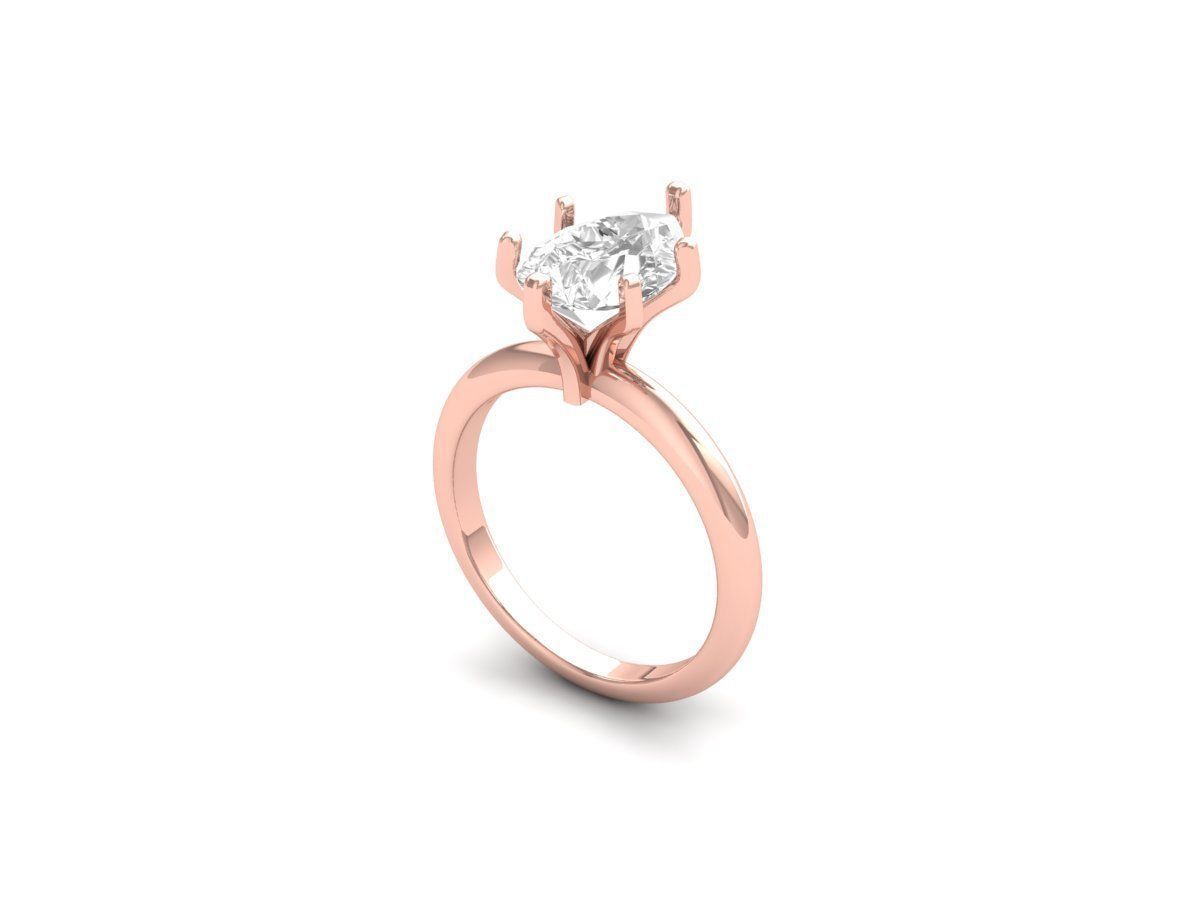 Pear Solitaire Ring 3D print model_5