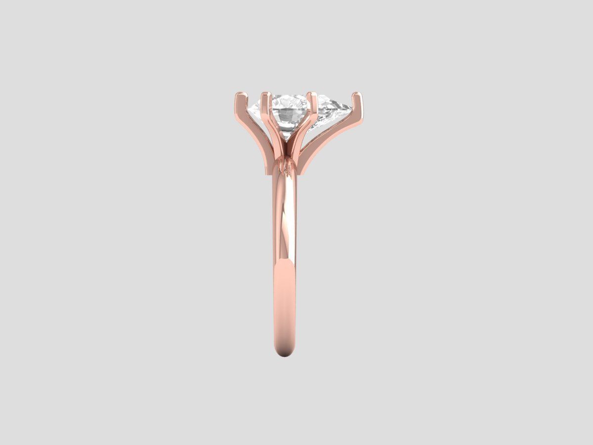 Pear Solitaire Ring 3D print model_9
