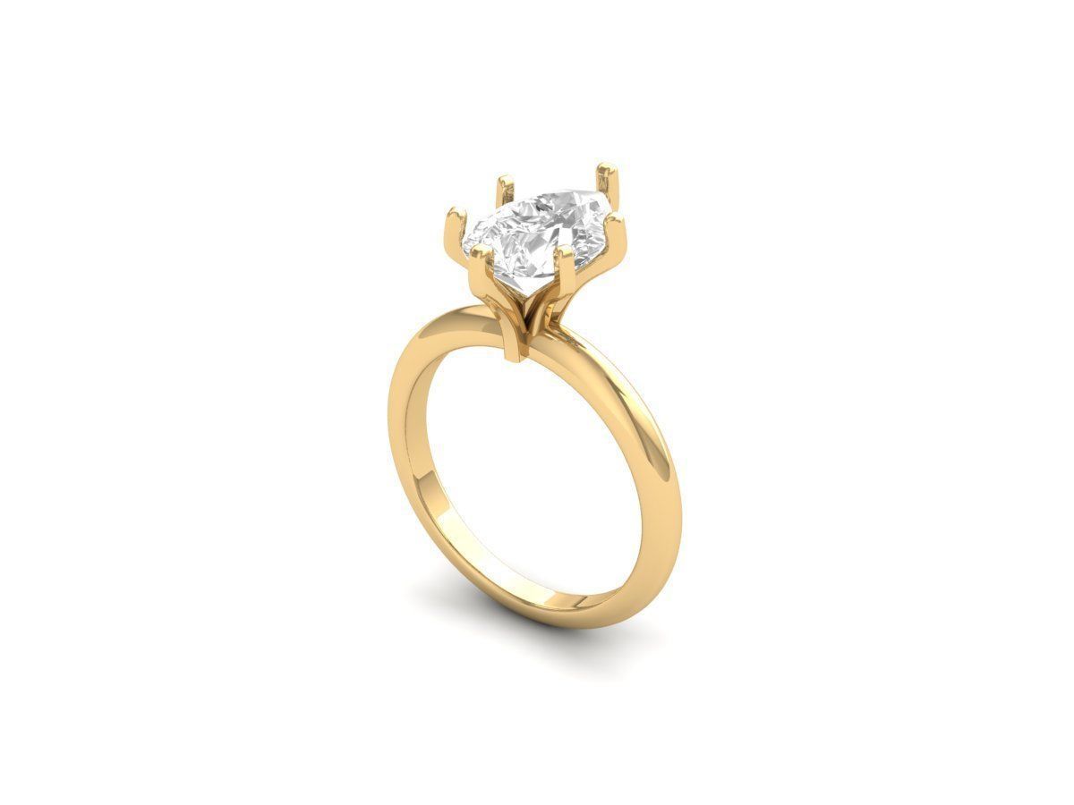 Pear Solitaire Ring 3D print model_2
