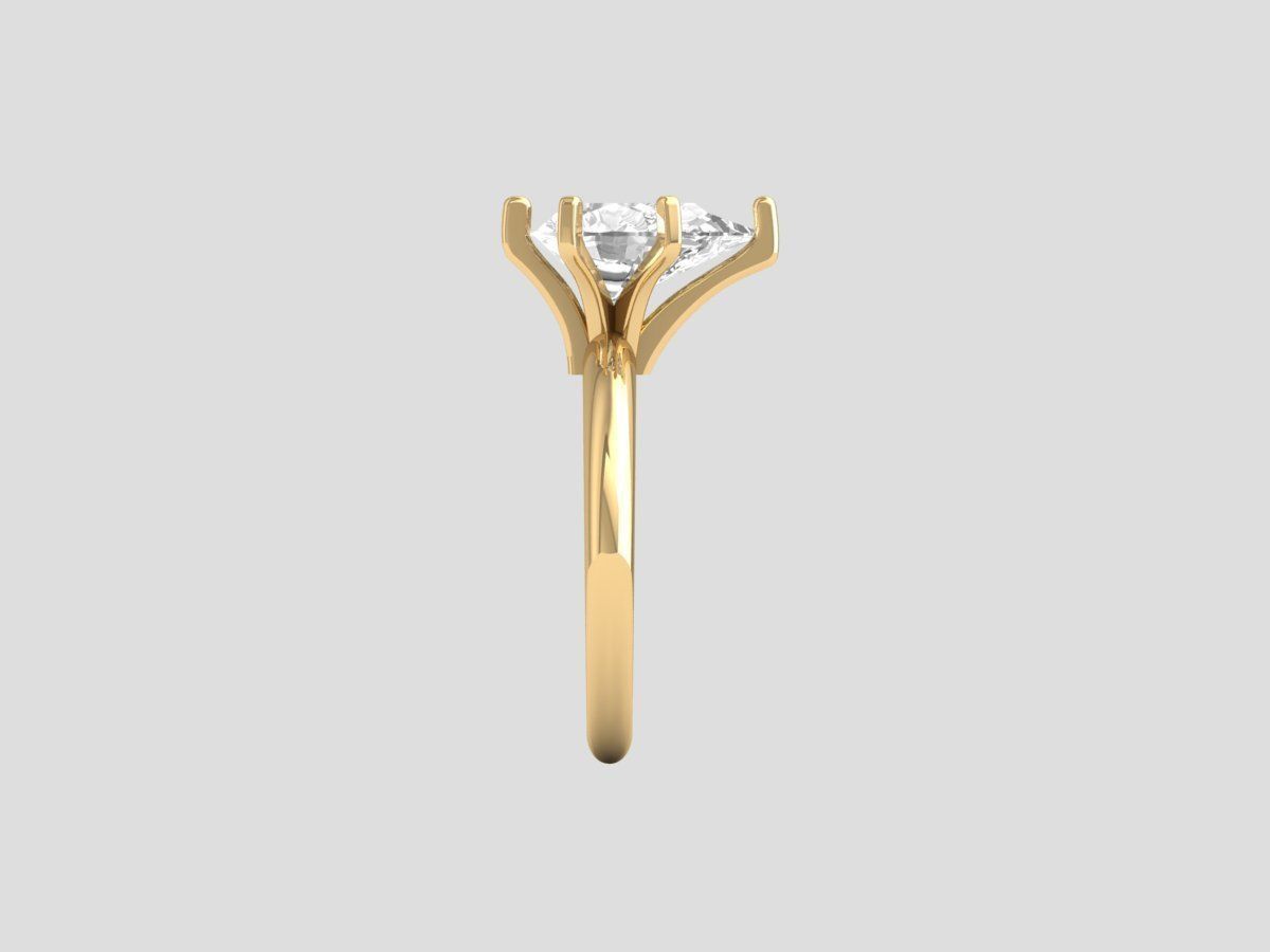 Pear Solitaire Ring 3D print model_8