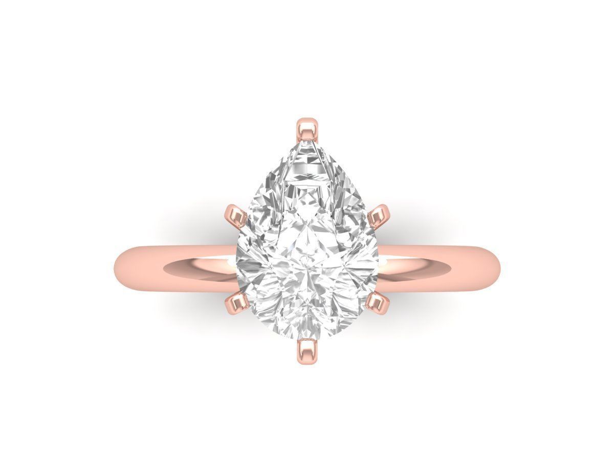 Pear Solitaire Ring 3D print model_3