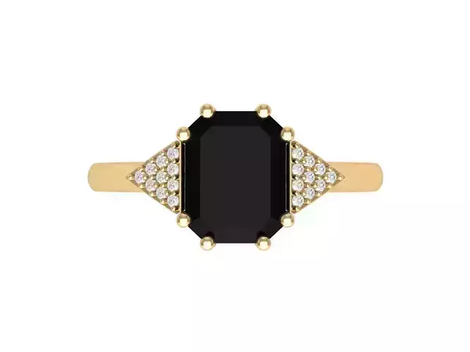 Emerald Radiant Artdeco Ring