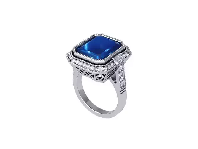 Emerald Art Deco Ring