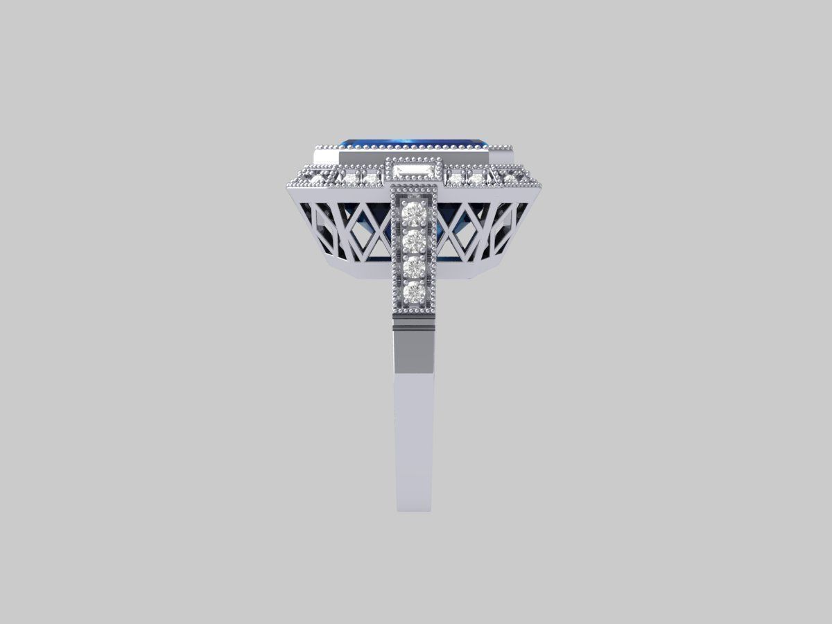 Emerald Art Deco Ring 3D print model_11