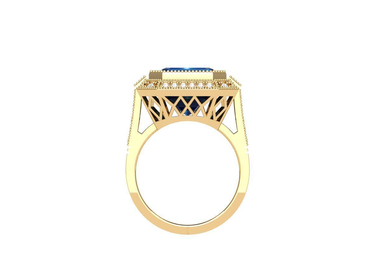 Emerald Art Deco Ring 3D print model_8
