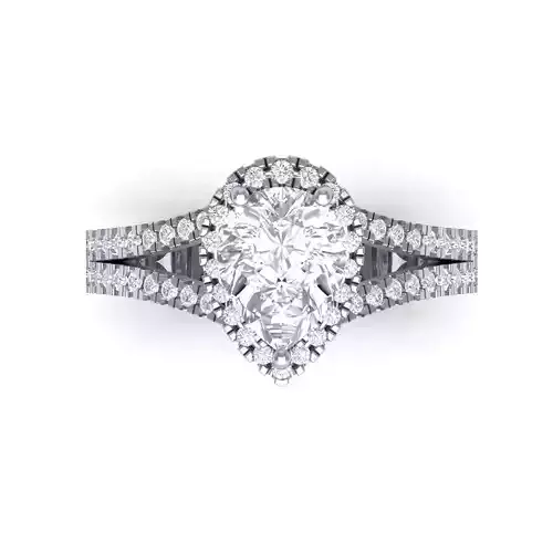  Pear Solitaire Ring