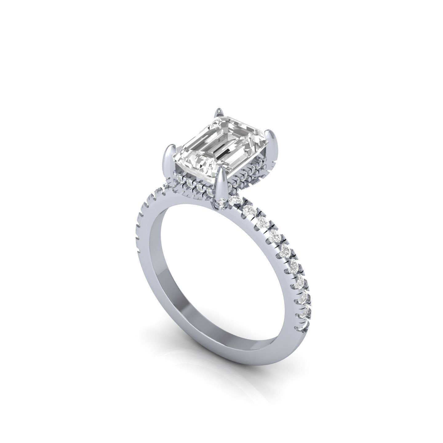 Emerald-Solitaire-Ring 3D print model_1