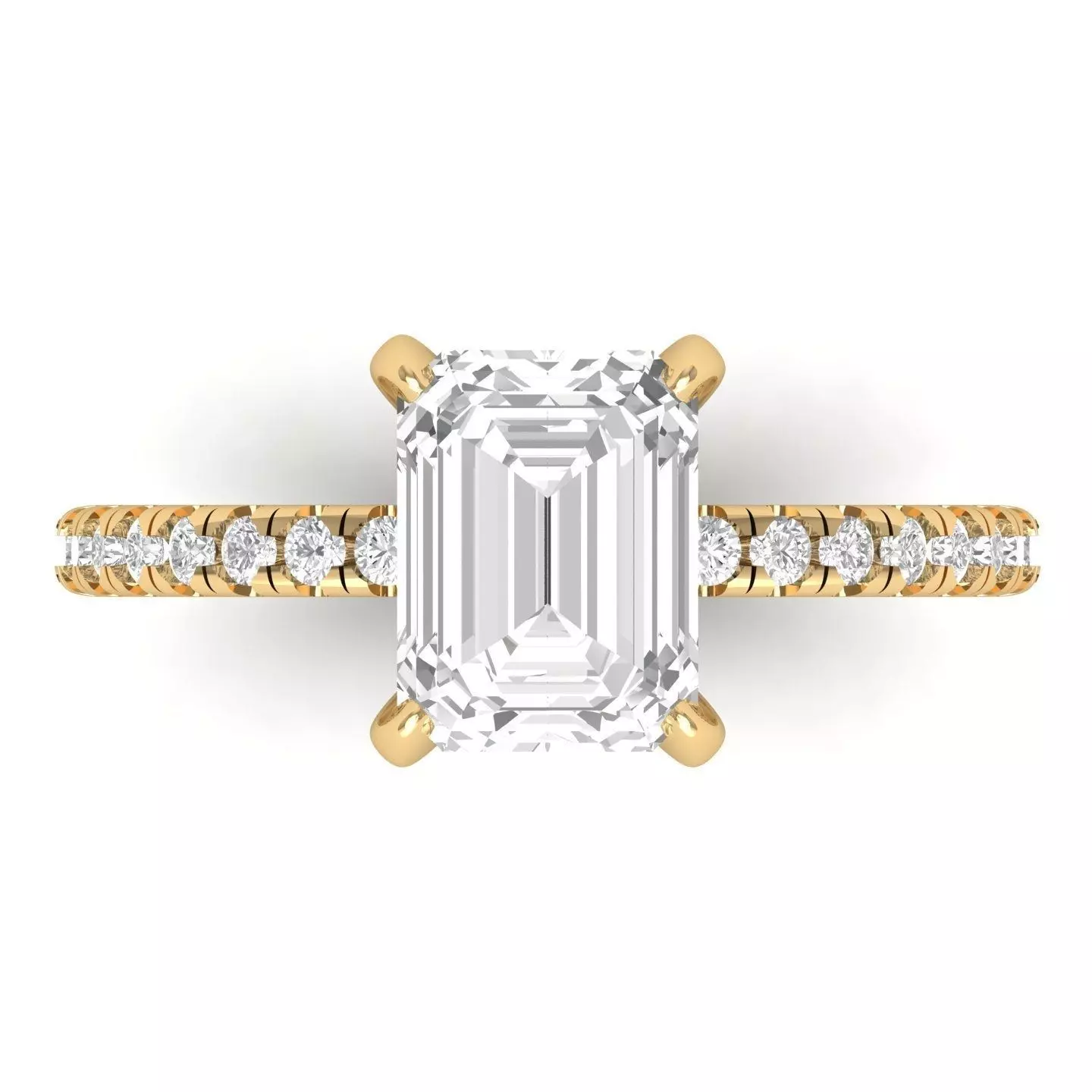 Emerald-Solitaire-Ring 3D print model_0