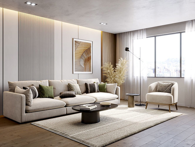 interior living room scene 20 3D model 2