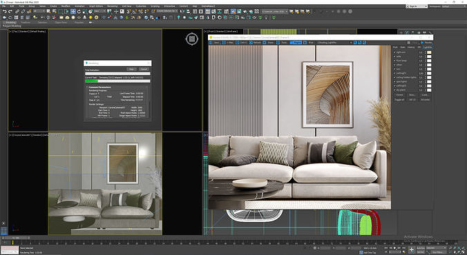 interior living room scene 20 3D model 7