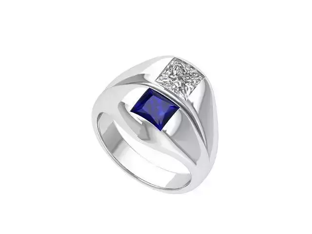 Solitair 2 Stone Ring 3D print model