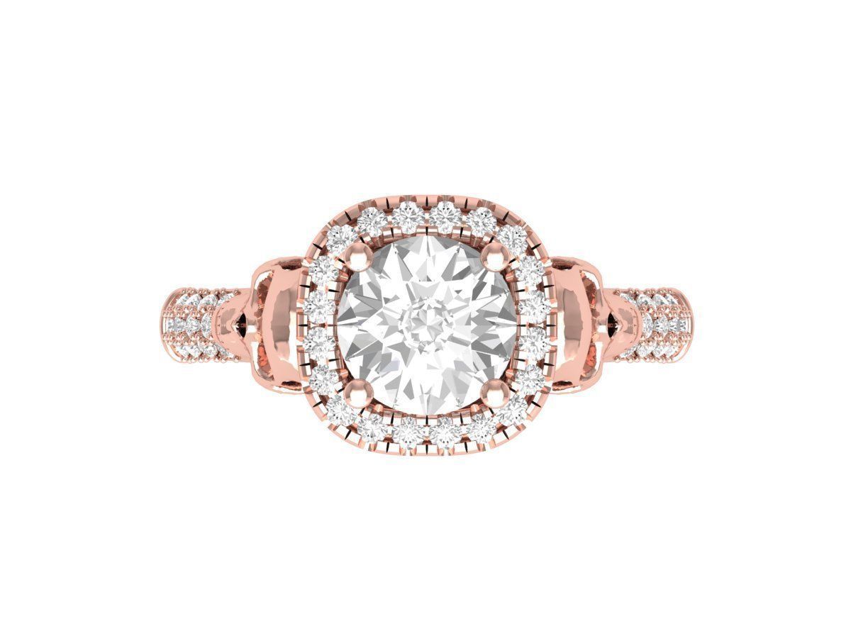 Scull Engagement ring 3D print model_3