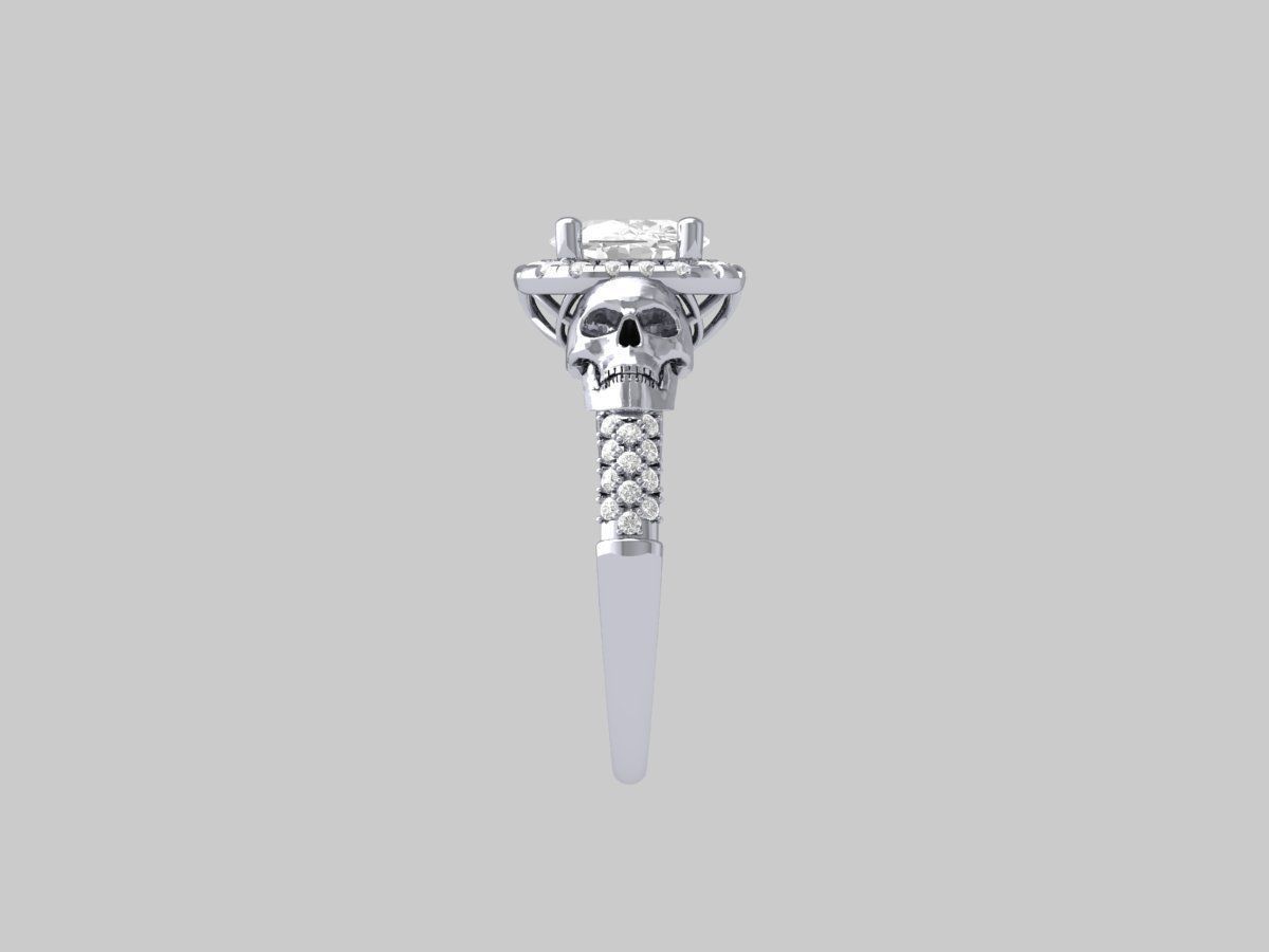 Scull Engagement ring 3D print model_11