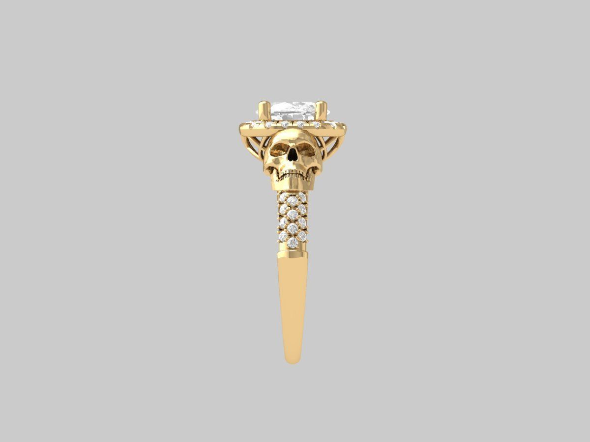 Scull Engagement ring 3D print model_10