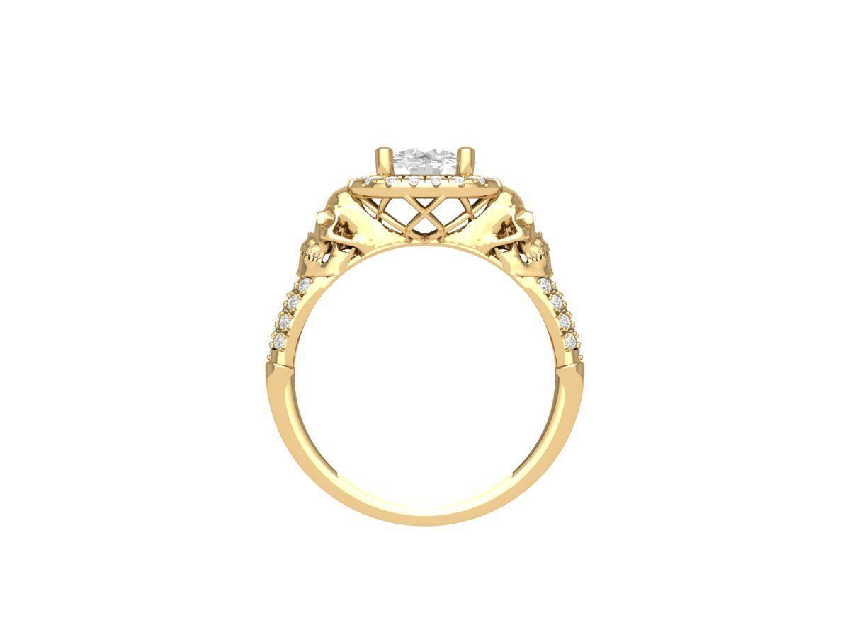 Scull Engagement ring 3D print model_7