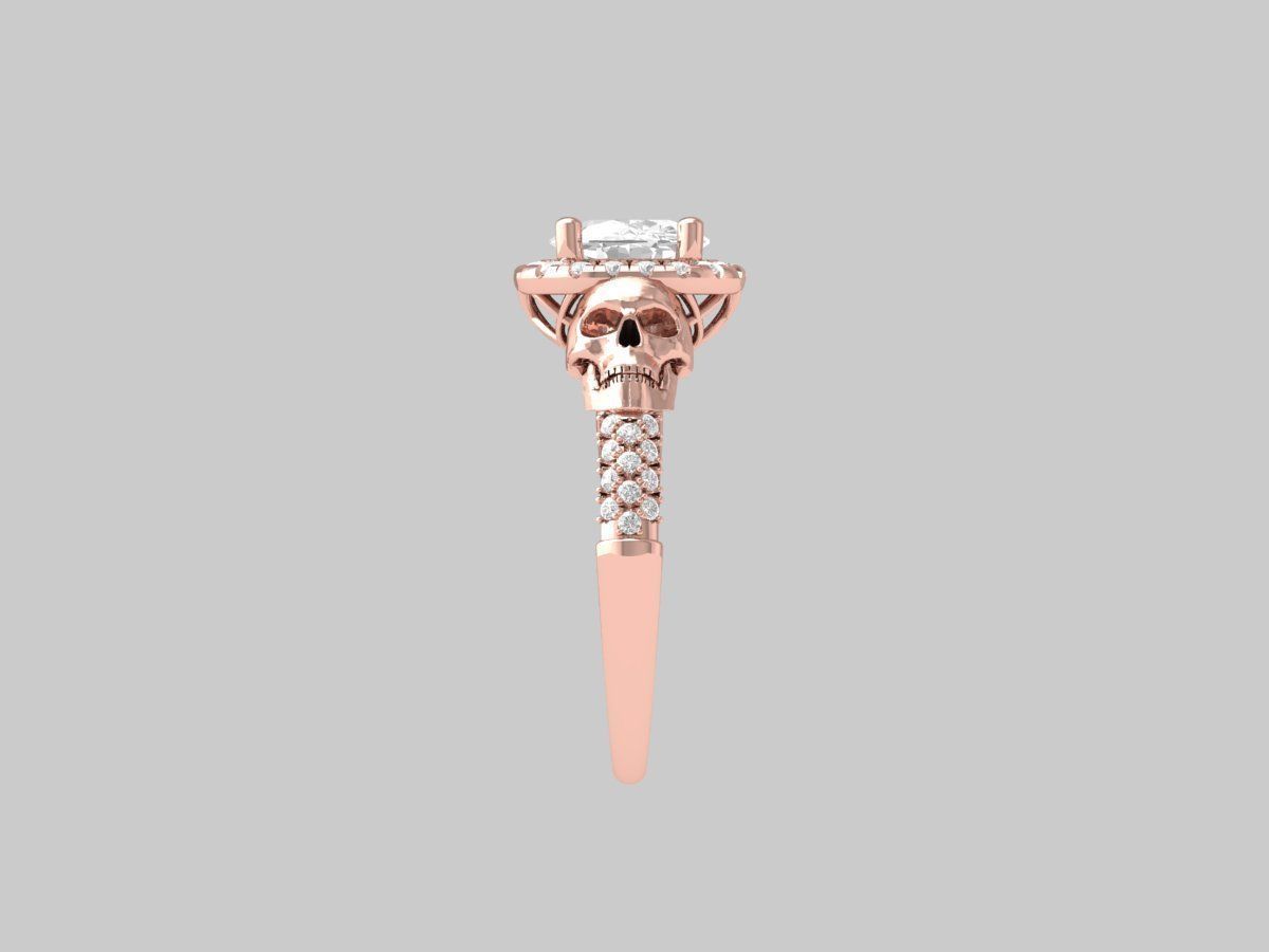 Scull Engagement ring 3D print model_9