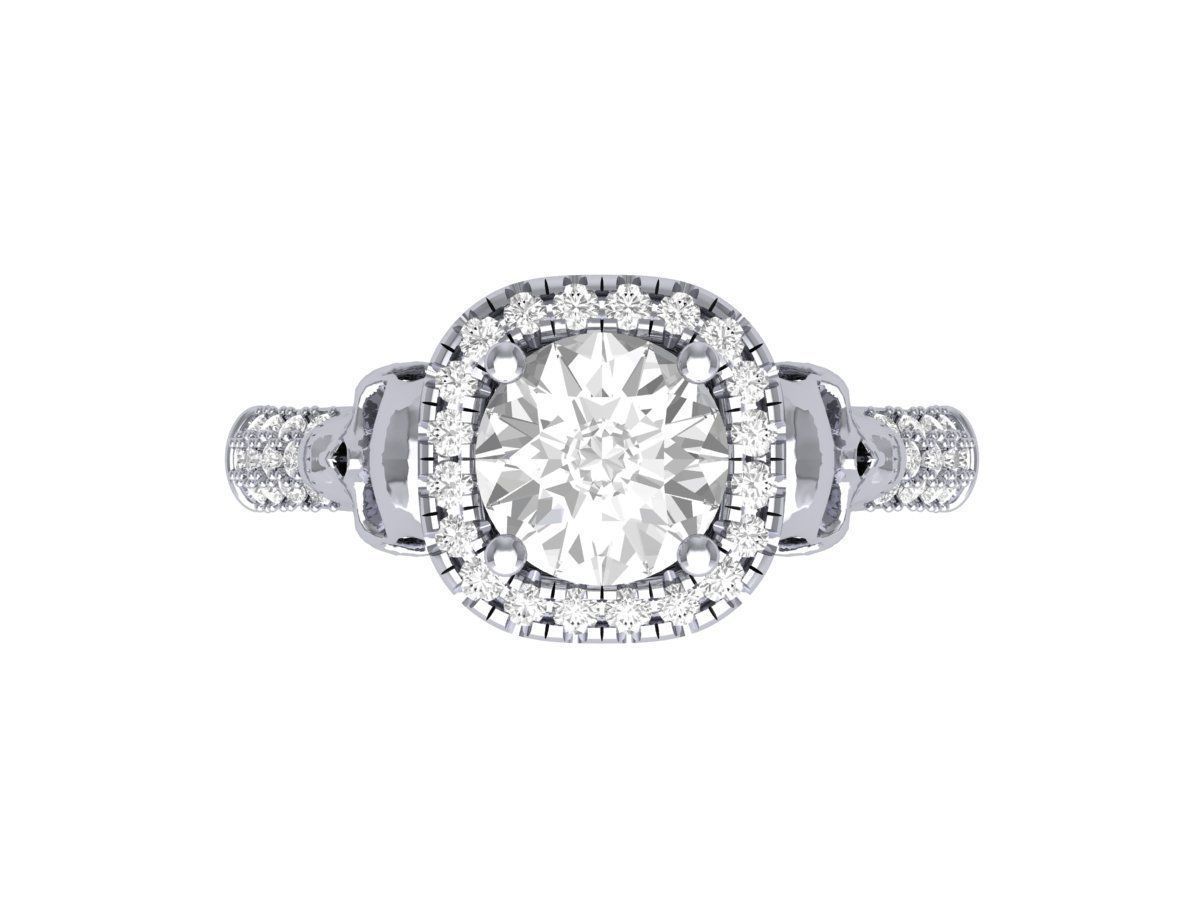 Scull Engagement ring 3D print model_8