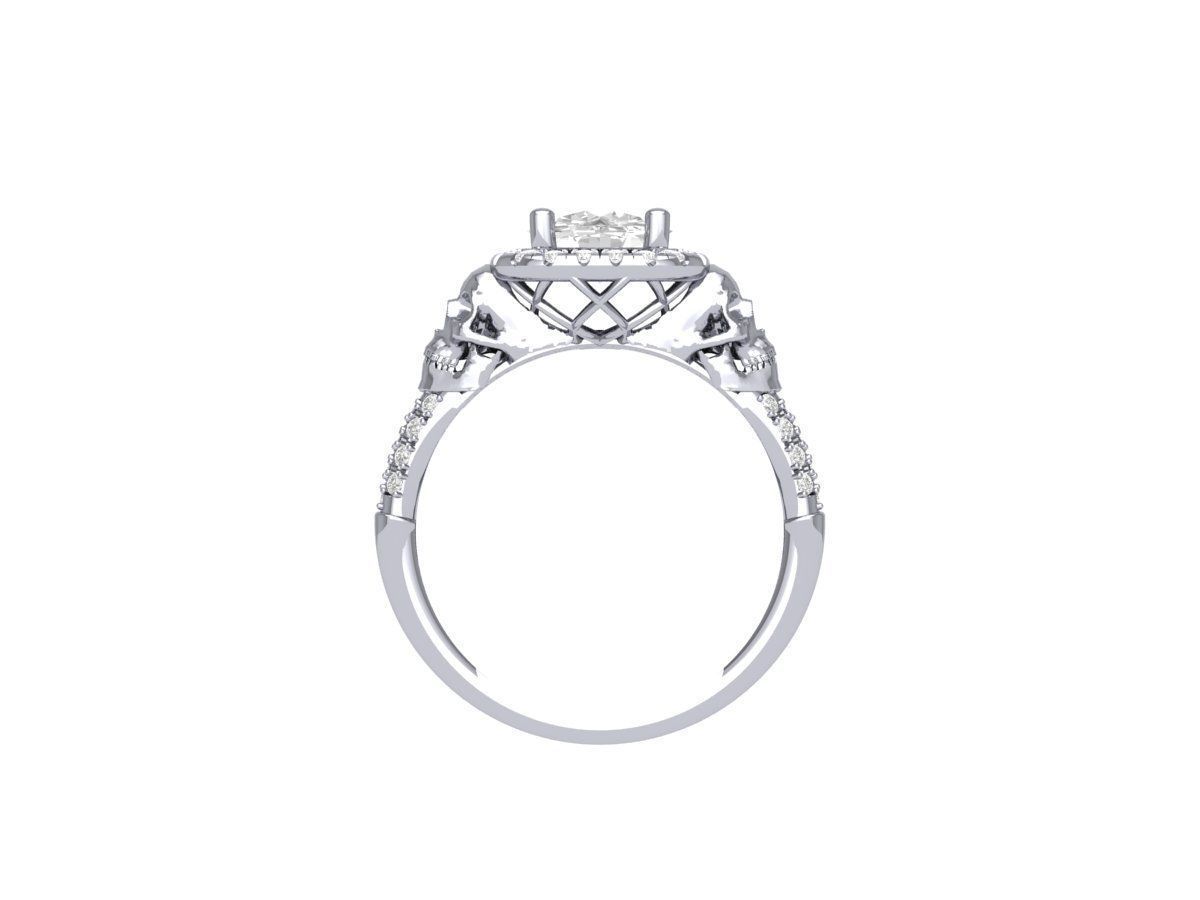 Scull Engagement ring 3D print model_5