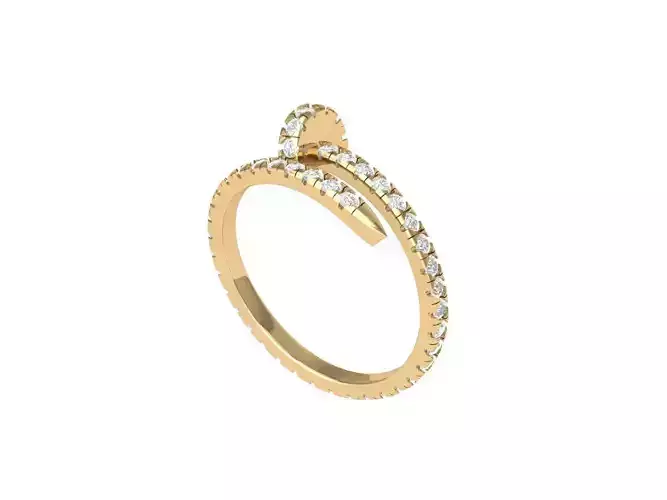 Nail Round Stone Ring 