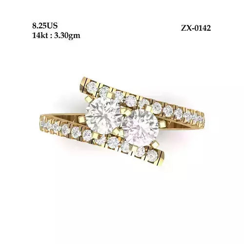 2Stone- Art deco ring 3D print model