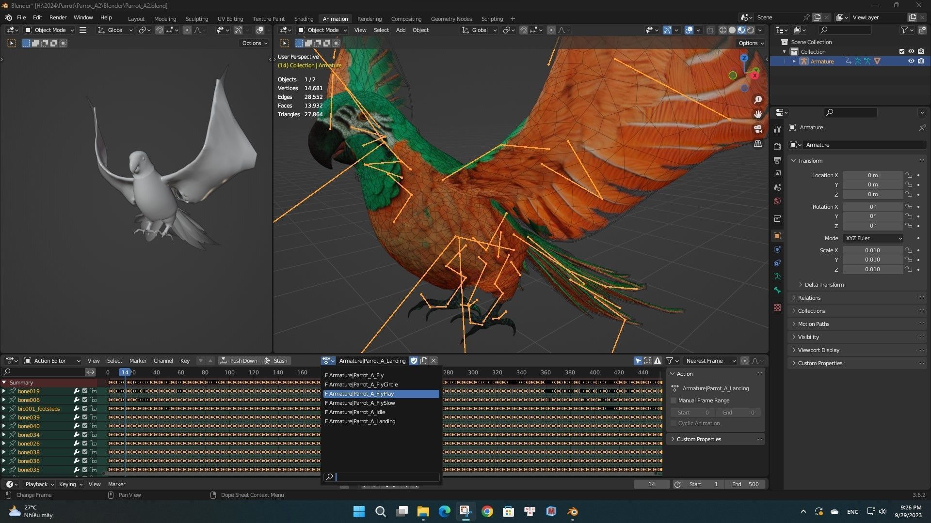 Parrot A2 3D model_9