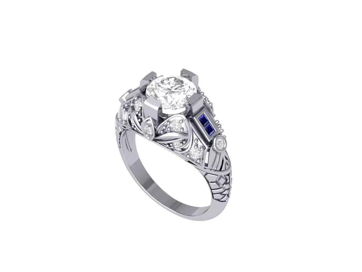 Art Deco Ring 3D print model