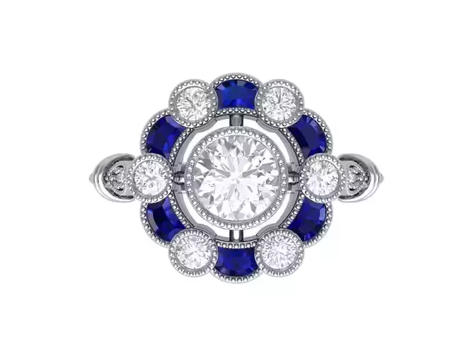 Solitaire-Art-Deco-Ring