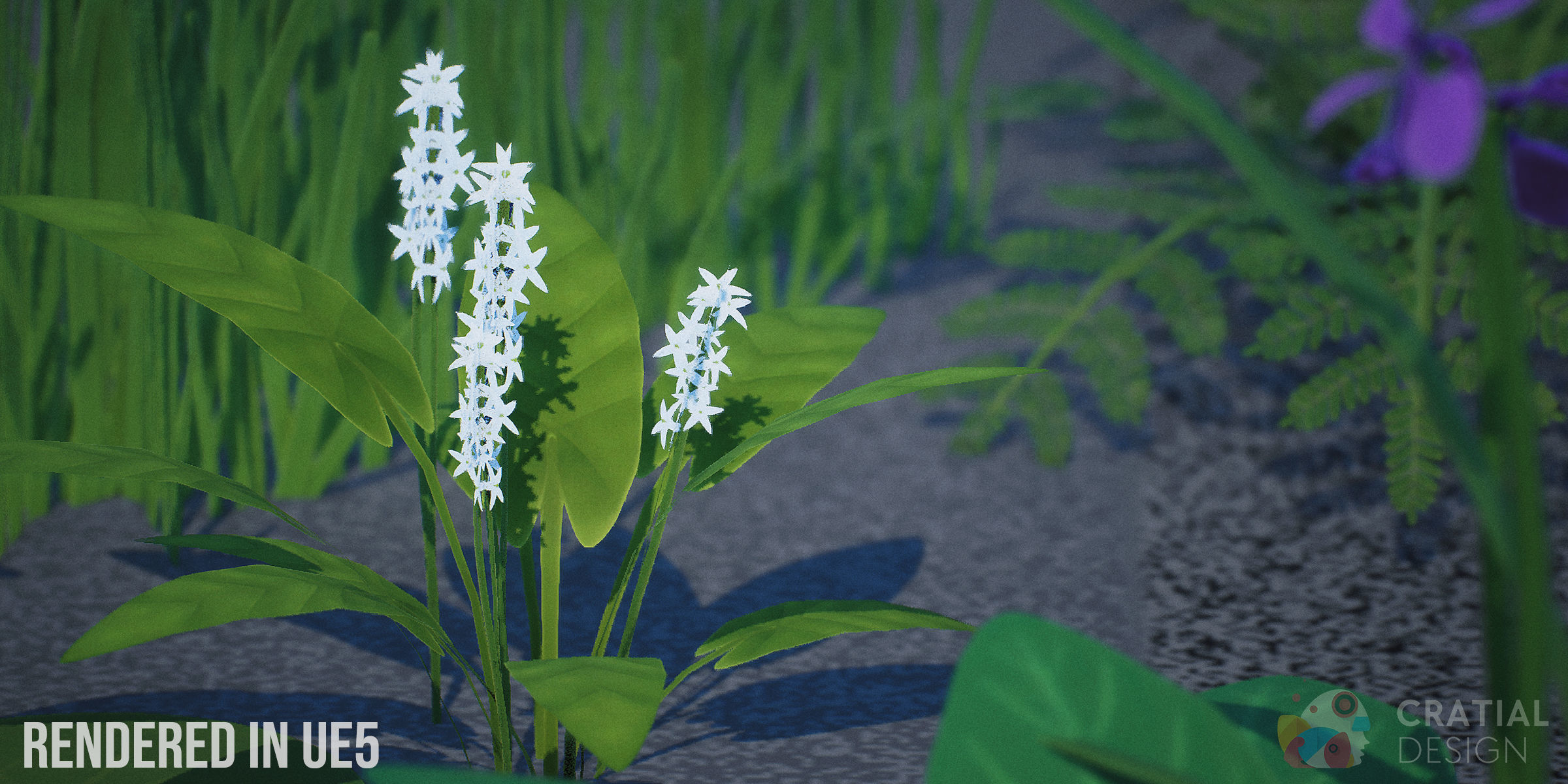 Stylized Swamp and Bog Foliage Kit Low-poly 3D model_12