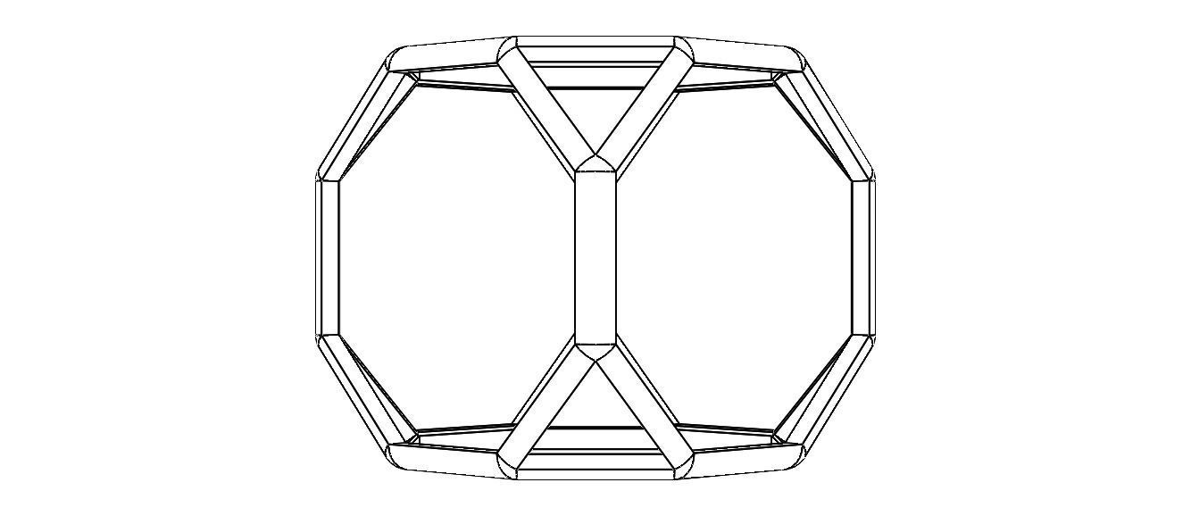 Wireframe Shape Truncated Cube 3D print model_34