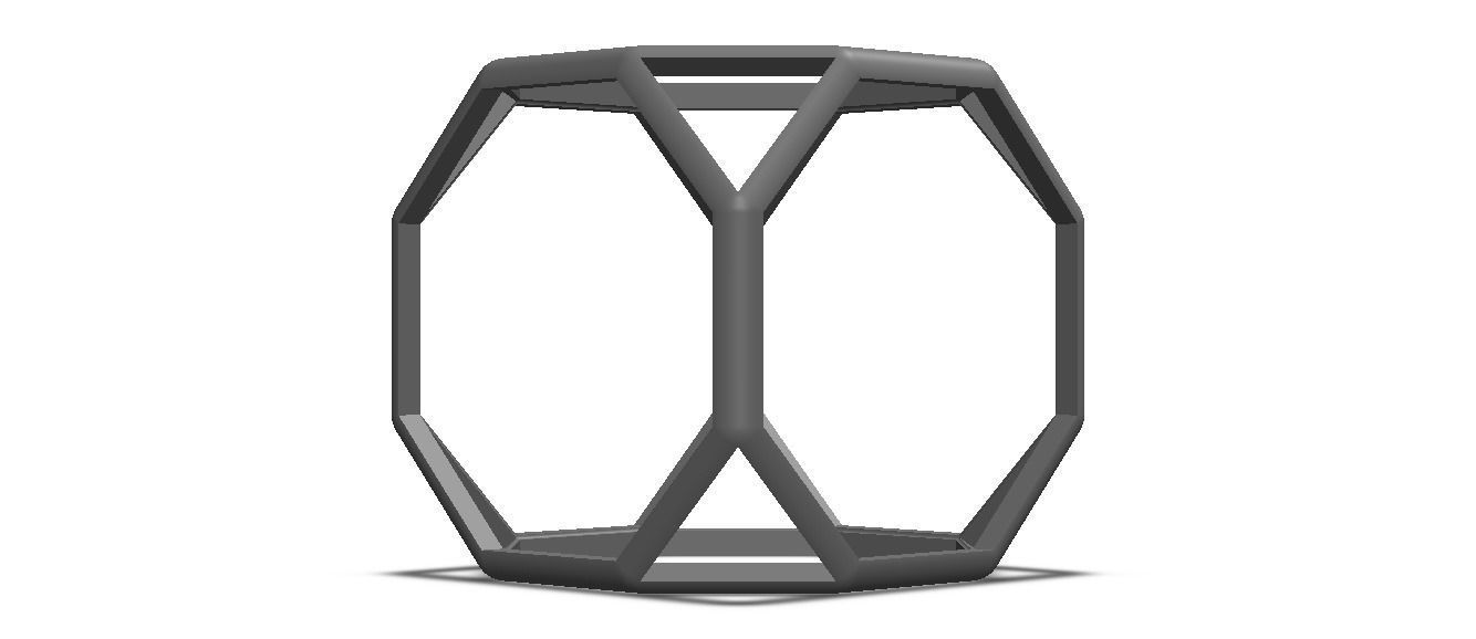Wireframe Shape Truncated Cube 3D print model_37