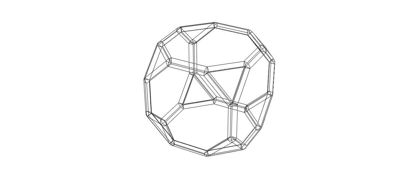 Wireframe Shape Truncated Cube 3D print model_12