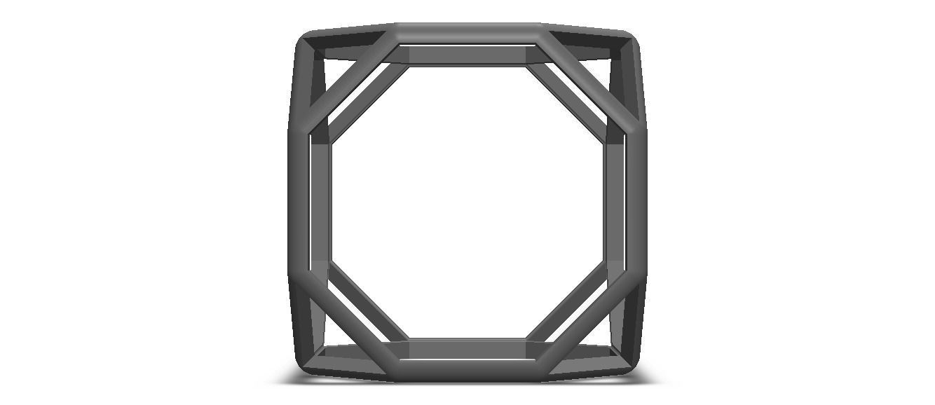 Wireframe Shape Truncated Cube 3D print model_41