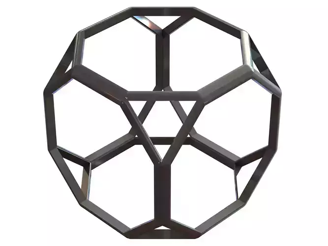 Wireframe Shape Truncated Cube 3D print model