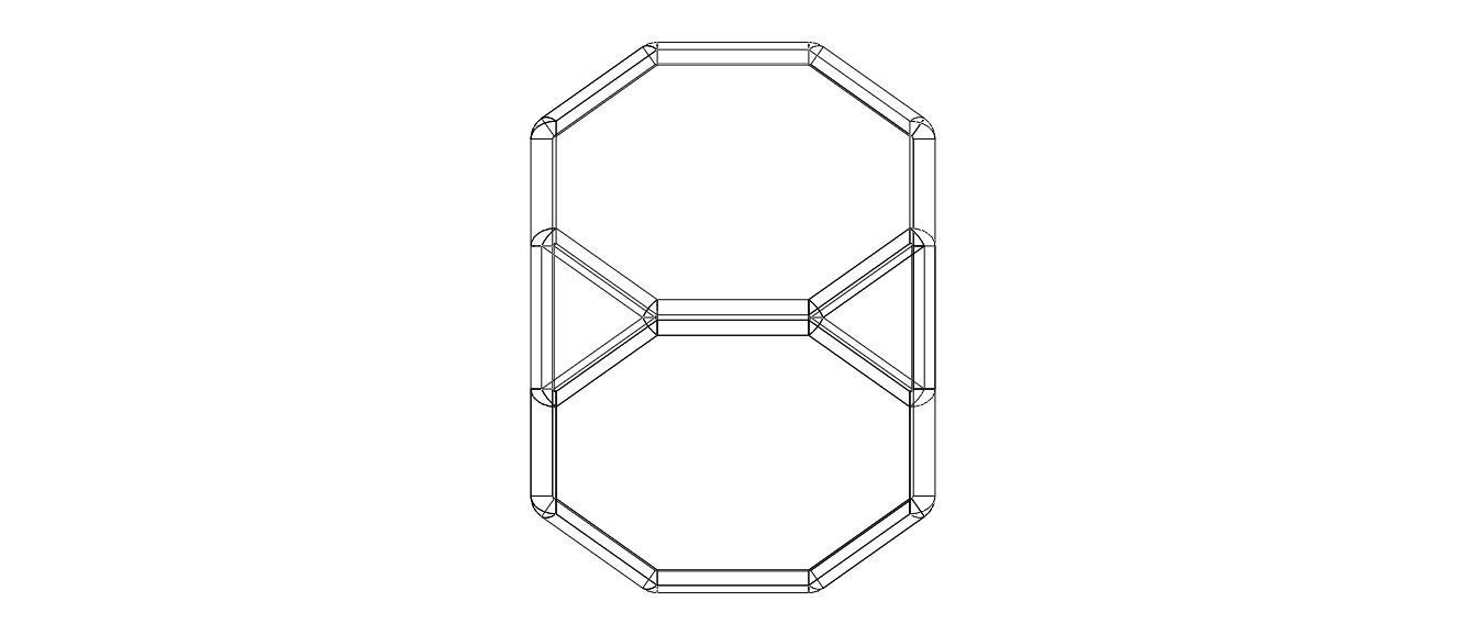 Wireframe Shape Truncated Cube 3D print model_20