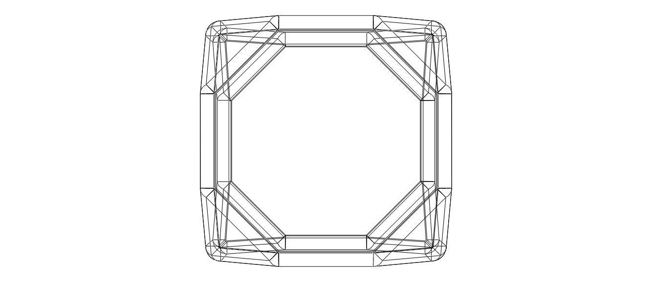 Wireframe Shape Truncated Cube 3D print model_32