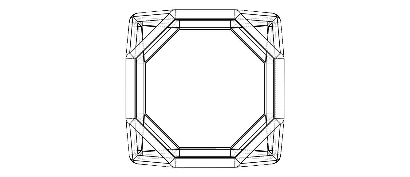 Wireframe Shape Truncated Cube 3D print model_23