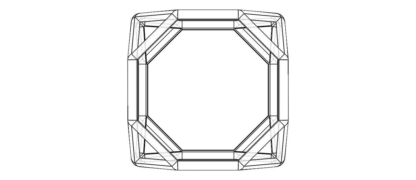 Wireframe Shape Truncated Cube 3D print model_31