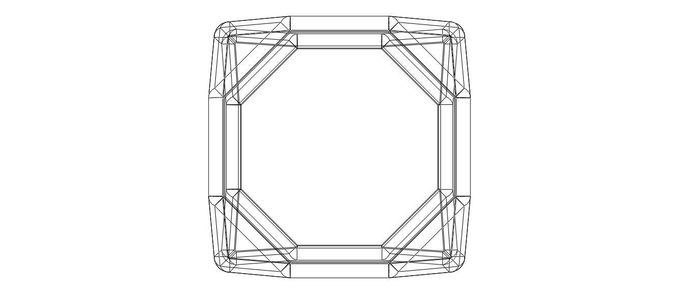 Wireframe Shape Truncated Cube 3D print model_40