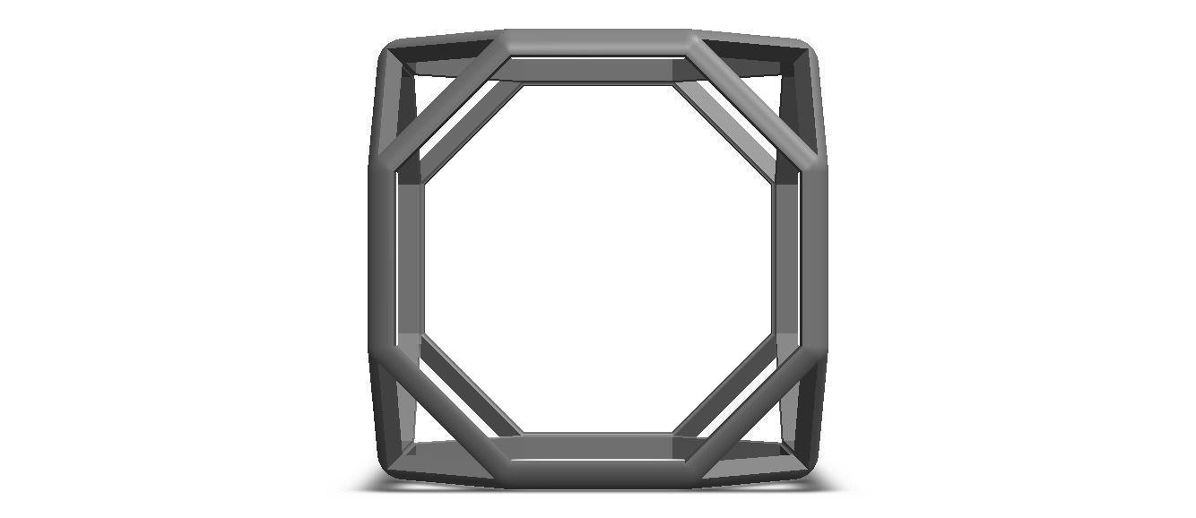 Wireframe Shape Truncated Cube 3D print model_25