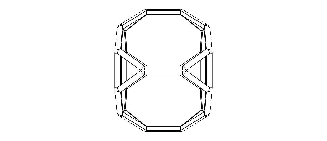 Wireframe Shape Truncated Cube 3D print model_26