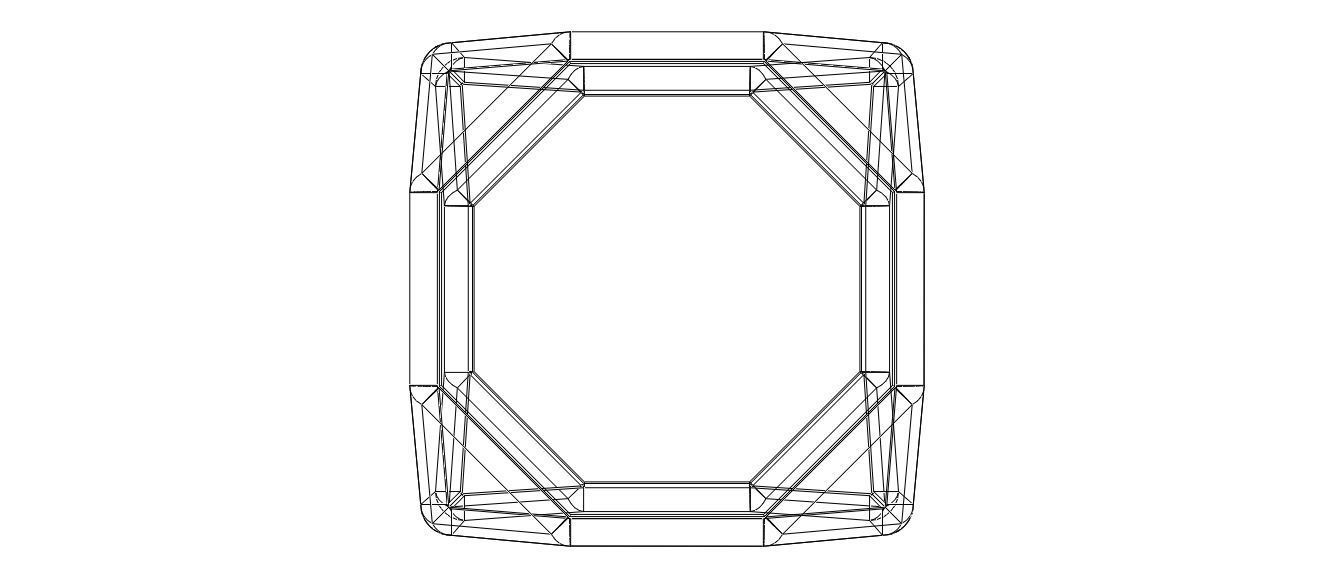 Wireframe Shape Truncated Cube 3D print model_24