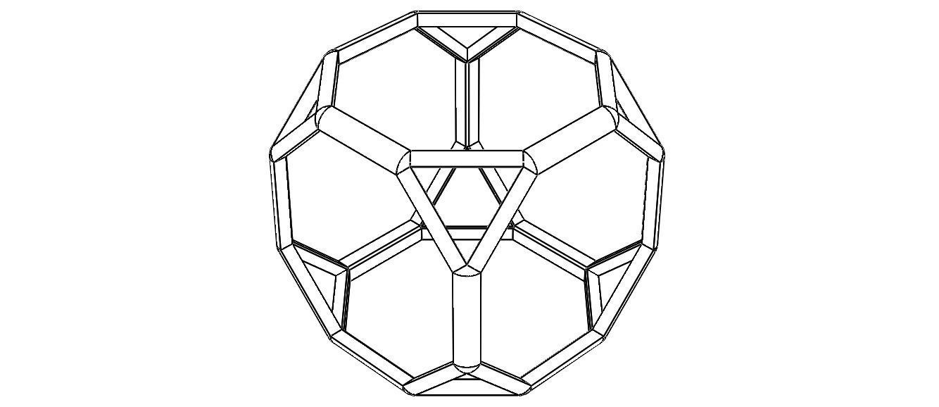 Wireframe Shape Truncated Cube 3D print model_6