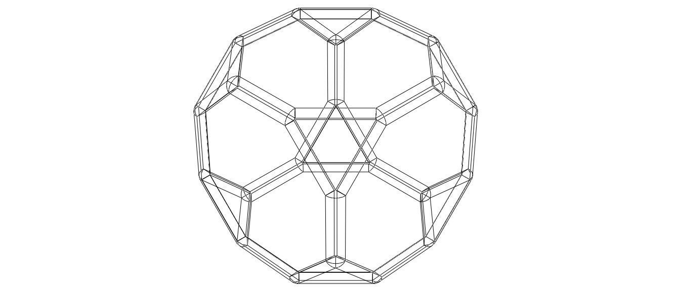 Wireframe Shape Truncated Cube 3D print model_8
