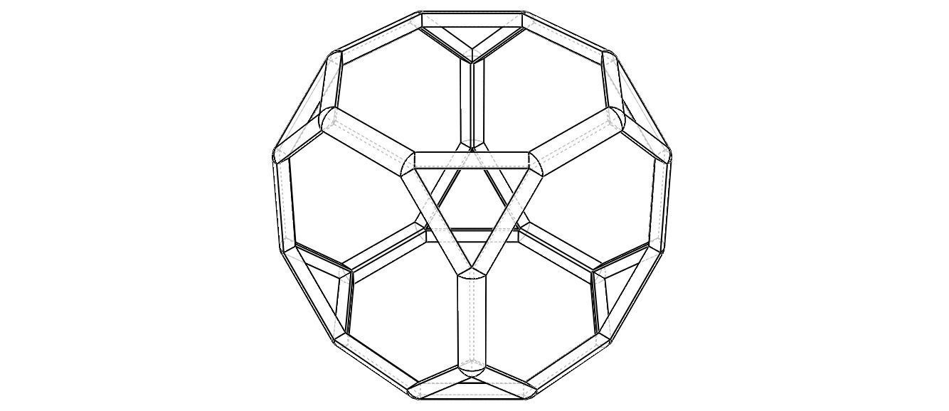 Wireframe Shape Truncated Cube 3D print model_7