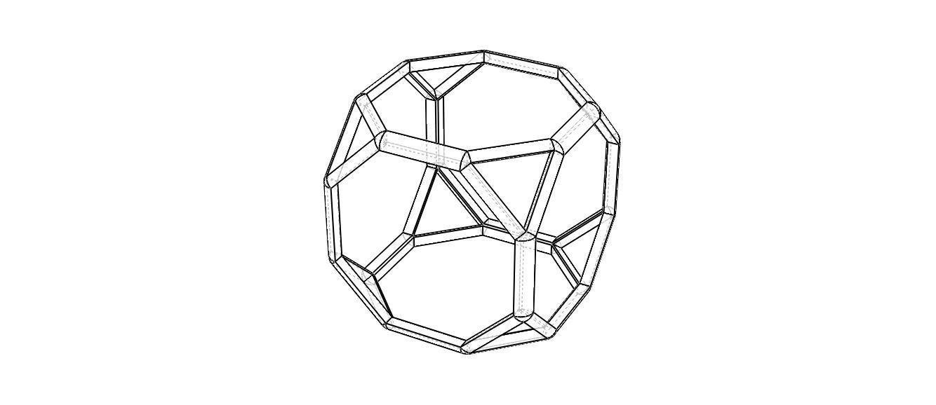 Wireframe Shape Truncated Cube 3D print model_11