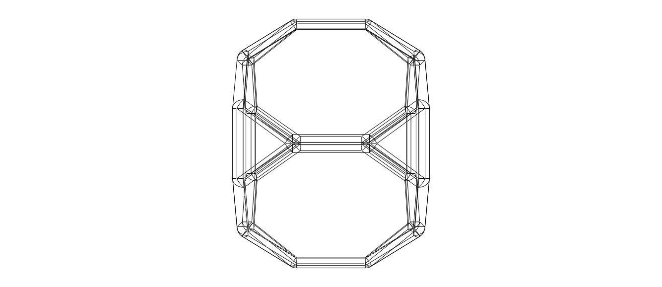 Wireframe Shape Truncated Cube 3D print model_28