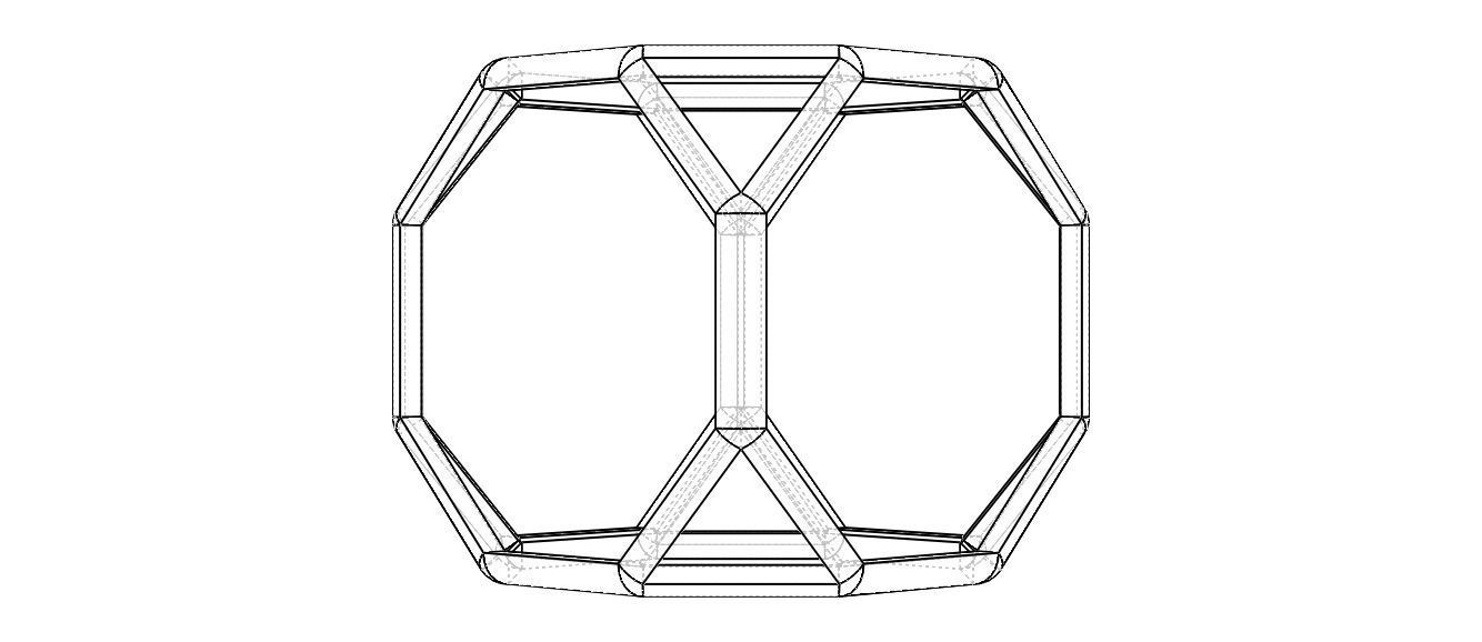 Wireframe Shape Truncated Cube 3D print model_35